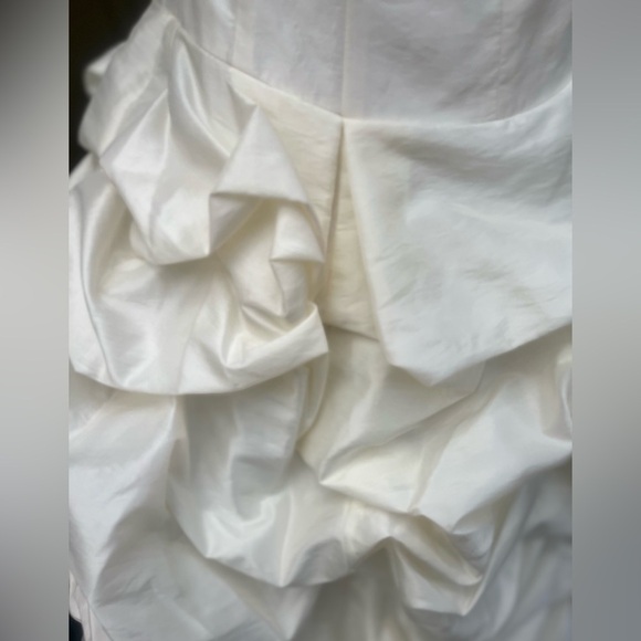 NWT Mariposa Moonlight Ruffle Tied Wedding Dress Cream Sz 12 Women - Picture 5 of 11